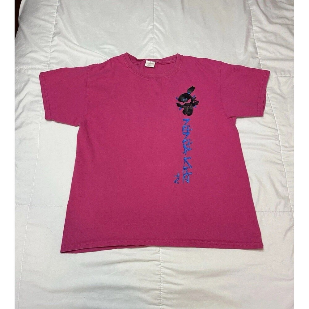 Y2K Ninja Kids TV Graphic Baby Tee Women’s XS/S Youth M T Shirt Hot Pink Scene